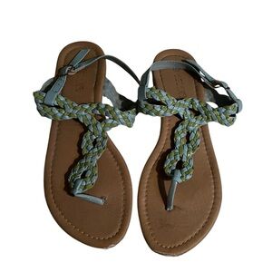 Delia’s Braided Sandals Light Blue Green 6